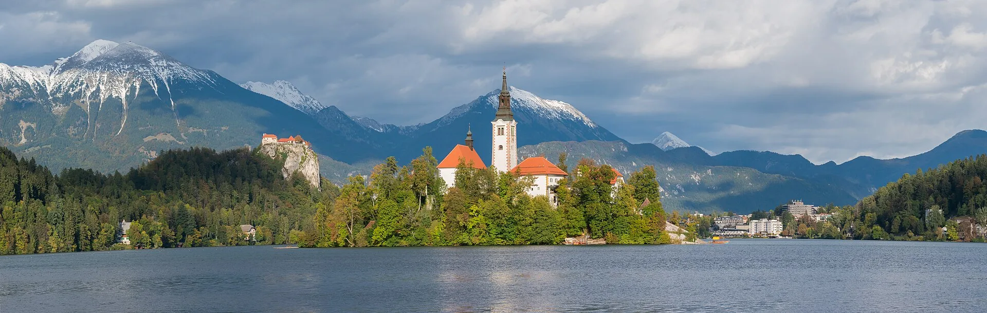Bled Island and castle across the lake